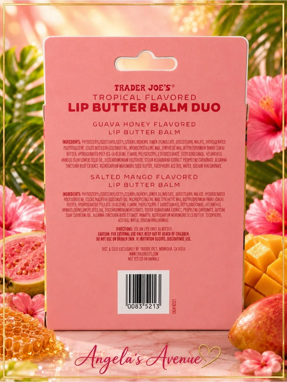 Trader Joe's Tropical Duo Guava Honey & Salted Mango Lip Butter Balm NEW IN BOX